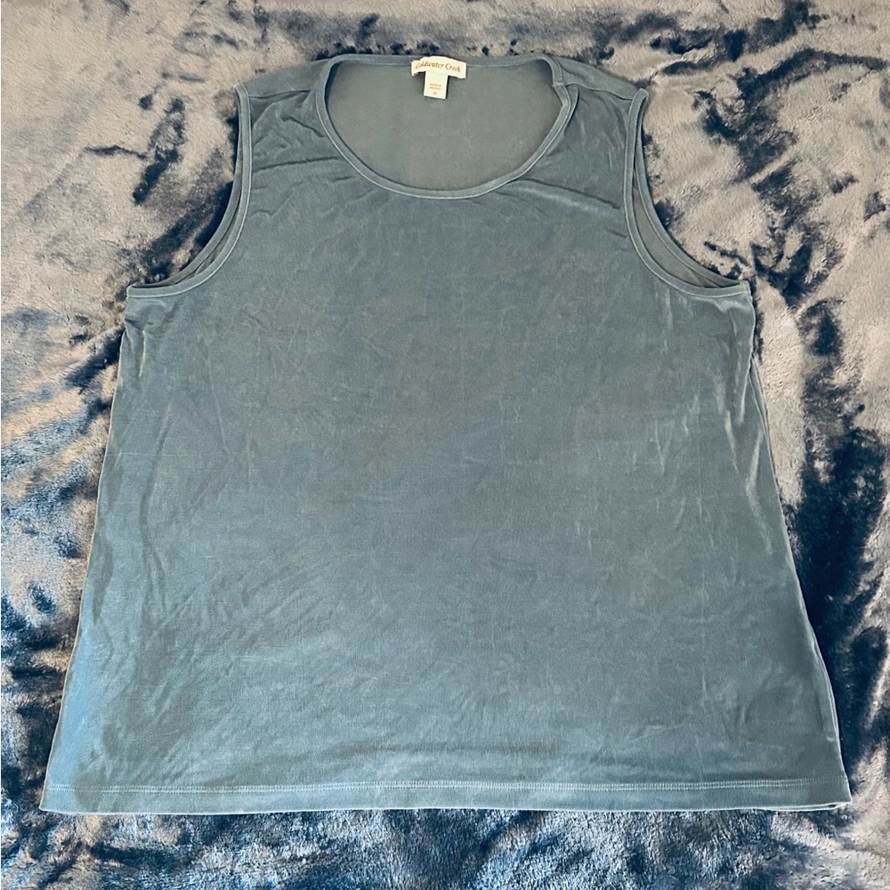 Coldwater Creek Cornflower Blue Ribbed Tank Top Sz 1X